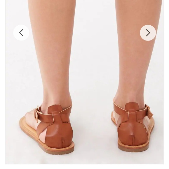 forever 21 brown leather ankle strap sandals - Picture 2 of 3